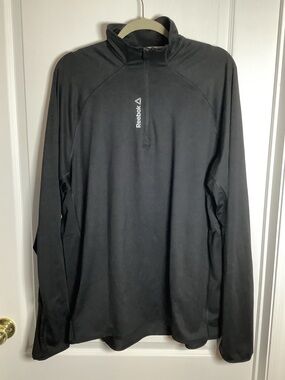 Reebok Black 1/4 Zip Athletic Pullover